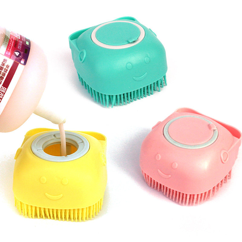 2-in-1 Silicone Pet Bath Brush – Shampoo Dispenser & Gentle Massage (Dogs & Cats)