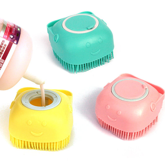 2-in-1 Silicone Pet Bath Brush – Shampoo Dispenser & Gentle Massage (Dogs & Cats)