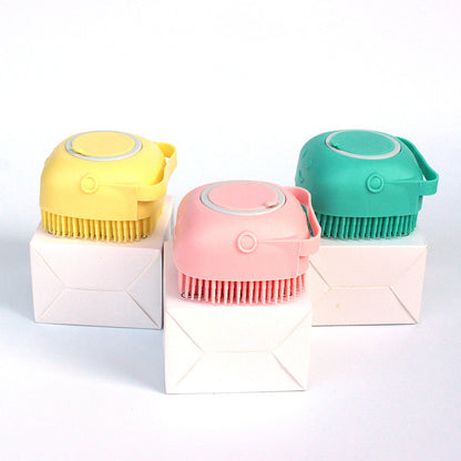 2-in-1 Silicone Pet Bath Brush – Shampoo Dispenser & Gentle Massage (Dogs & Cats)